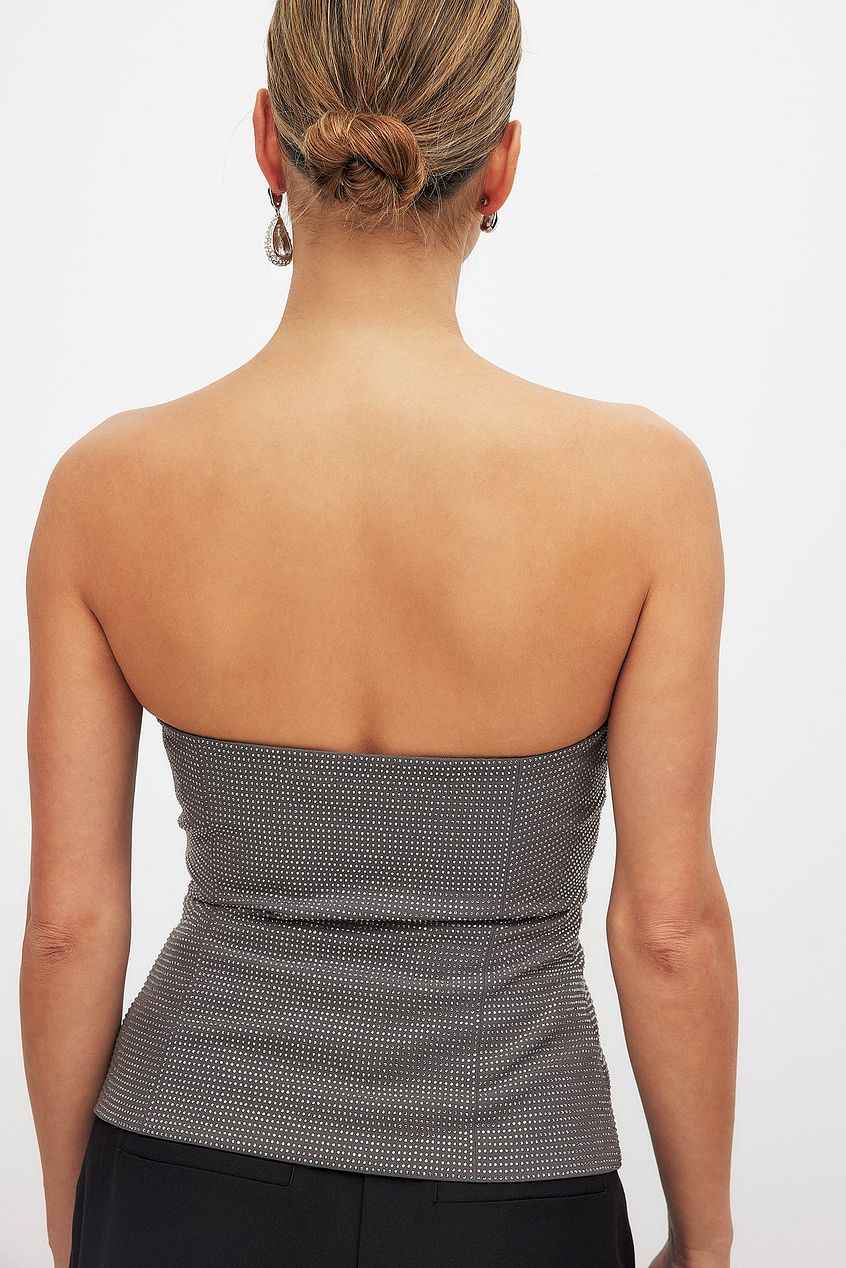 Na-kd Rhinestone Corset Top