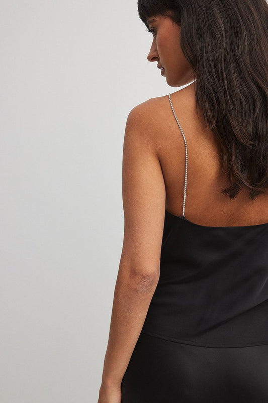 Rhinestone Detail Waterfall Front Singlet