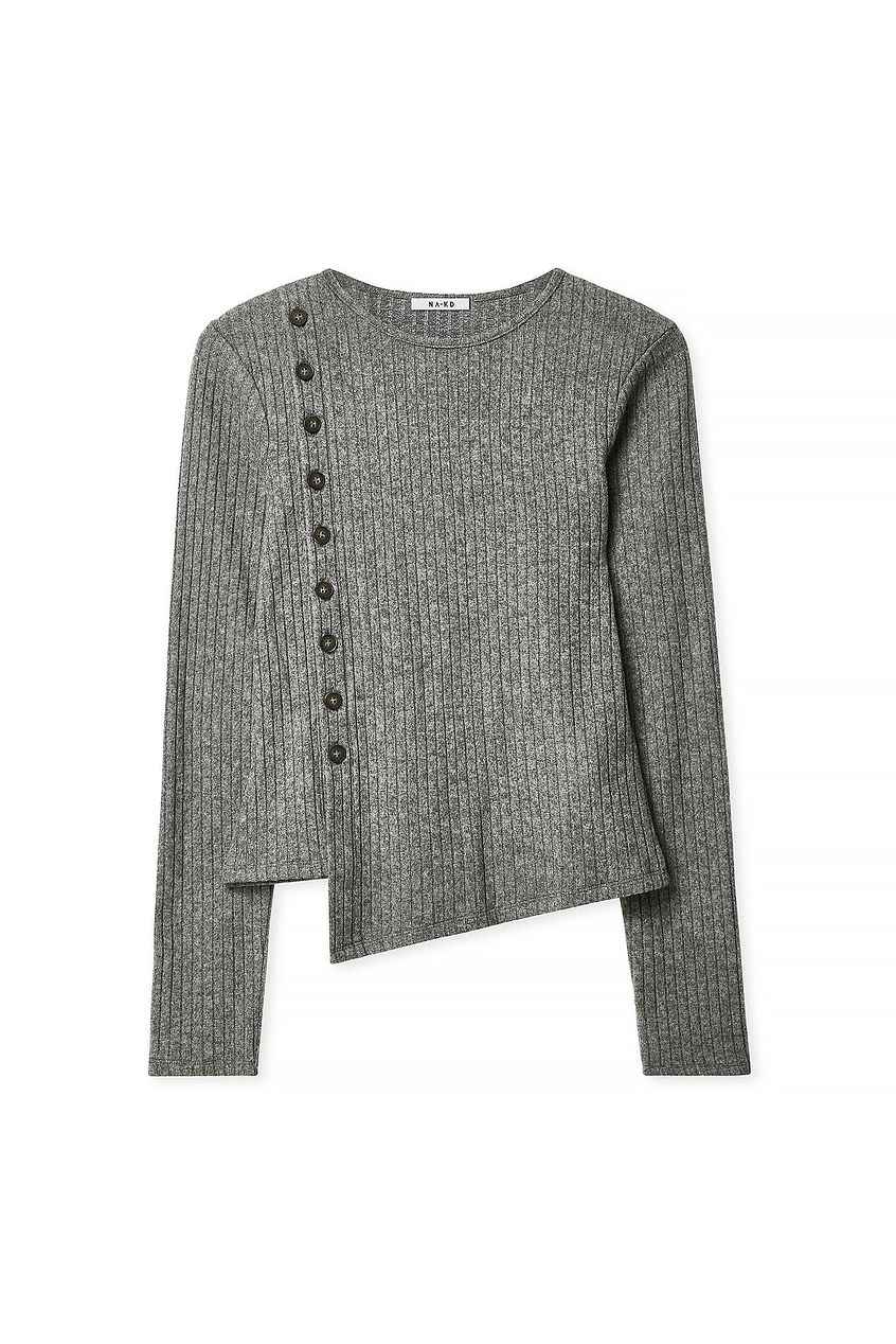 Na-kd Ribbed Button Top