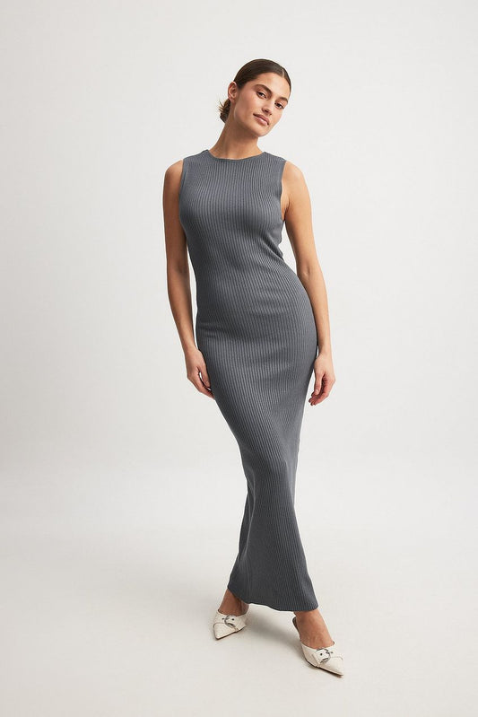 Ribbed Fine Knitted Maxi Dress
