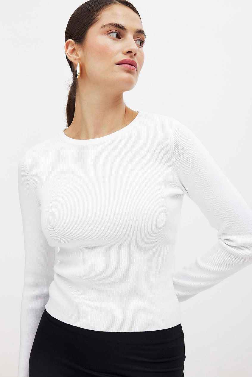 Na-kd - Ribbed Knitted Round Neck Top