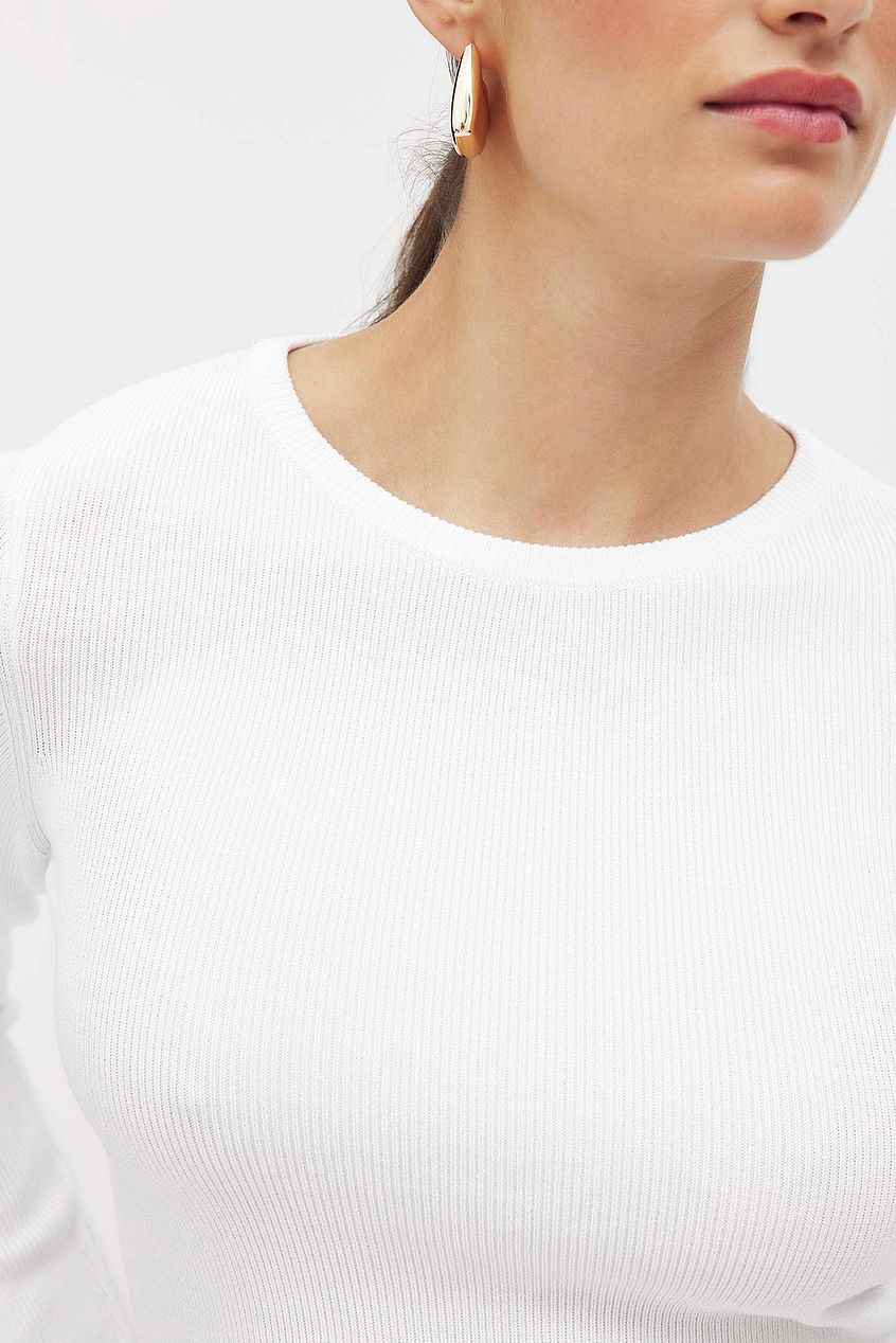 Na-kd - Ribbed Knitted Round Neck Top