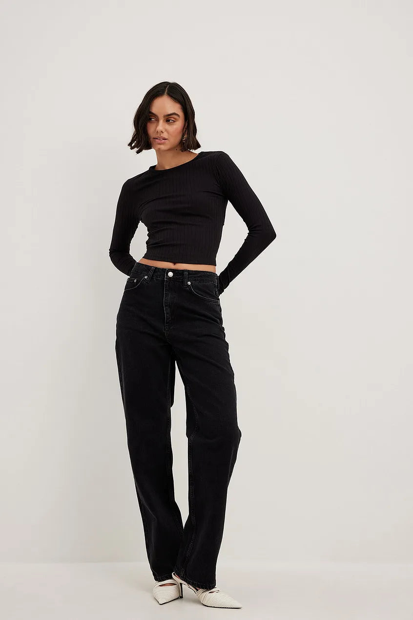 Ribbed Open Back Top