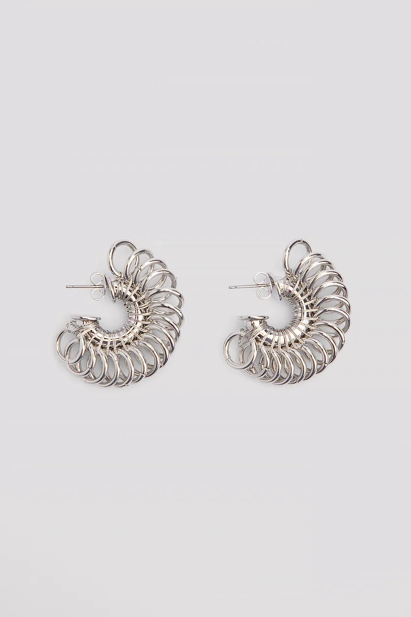 Ring Detail Earrings Silver