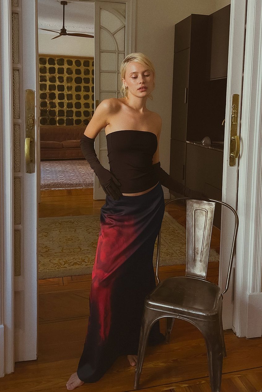 Na-kd Rose Print Skirt