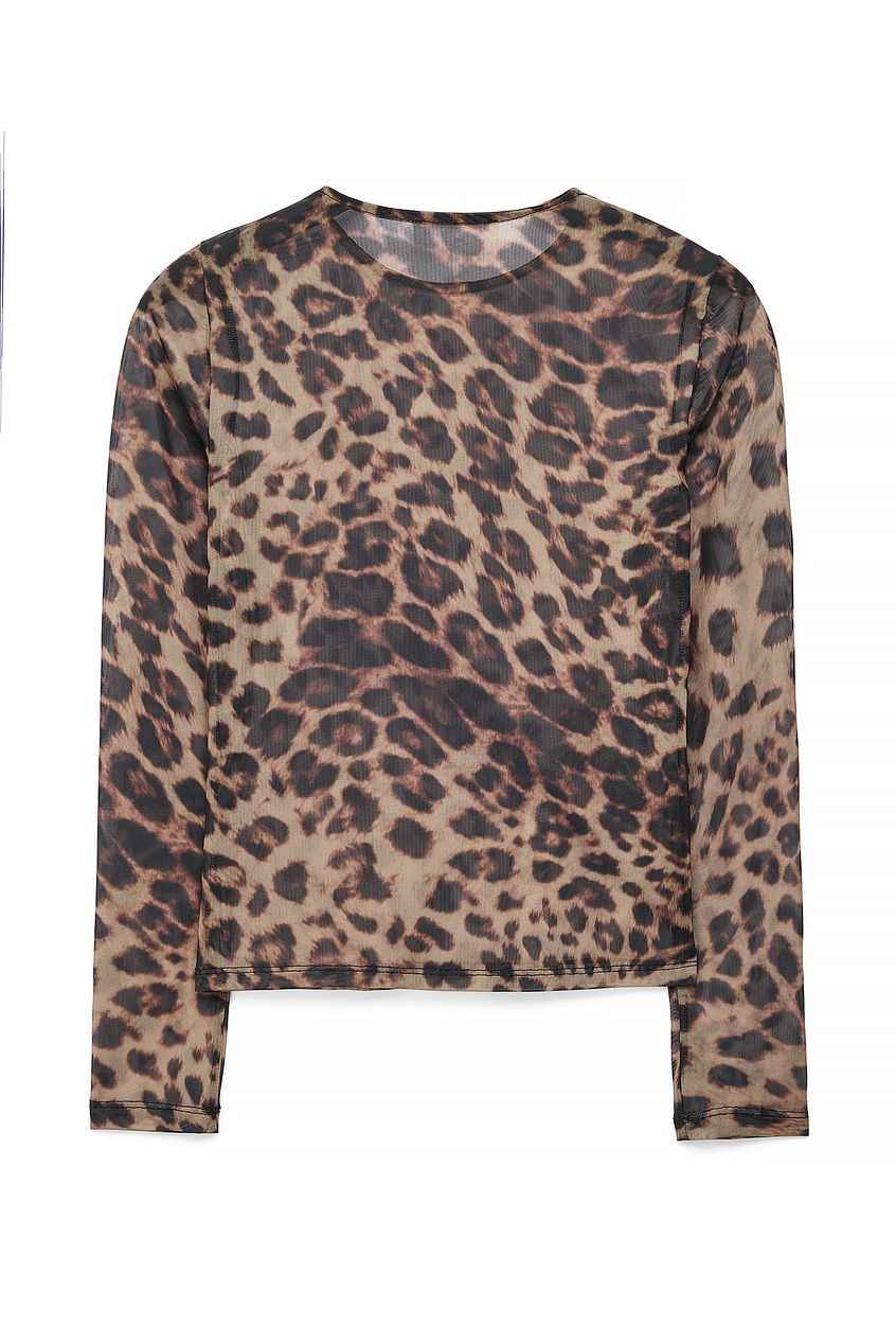 Na-kd Round Neck Fitted Mesh Top