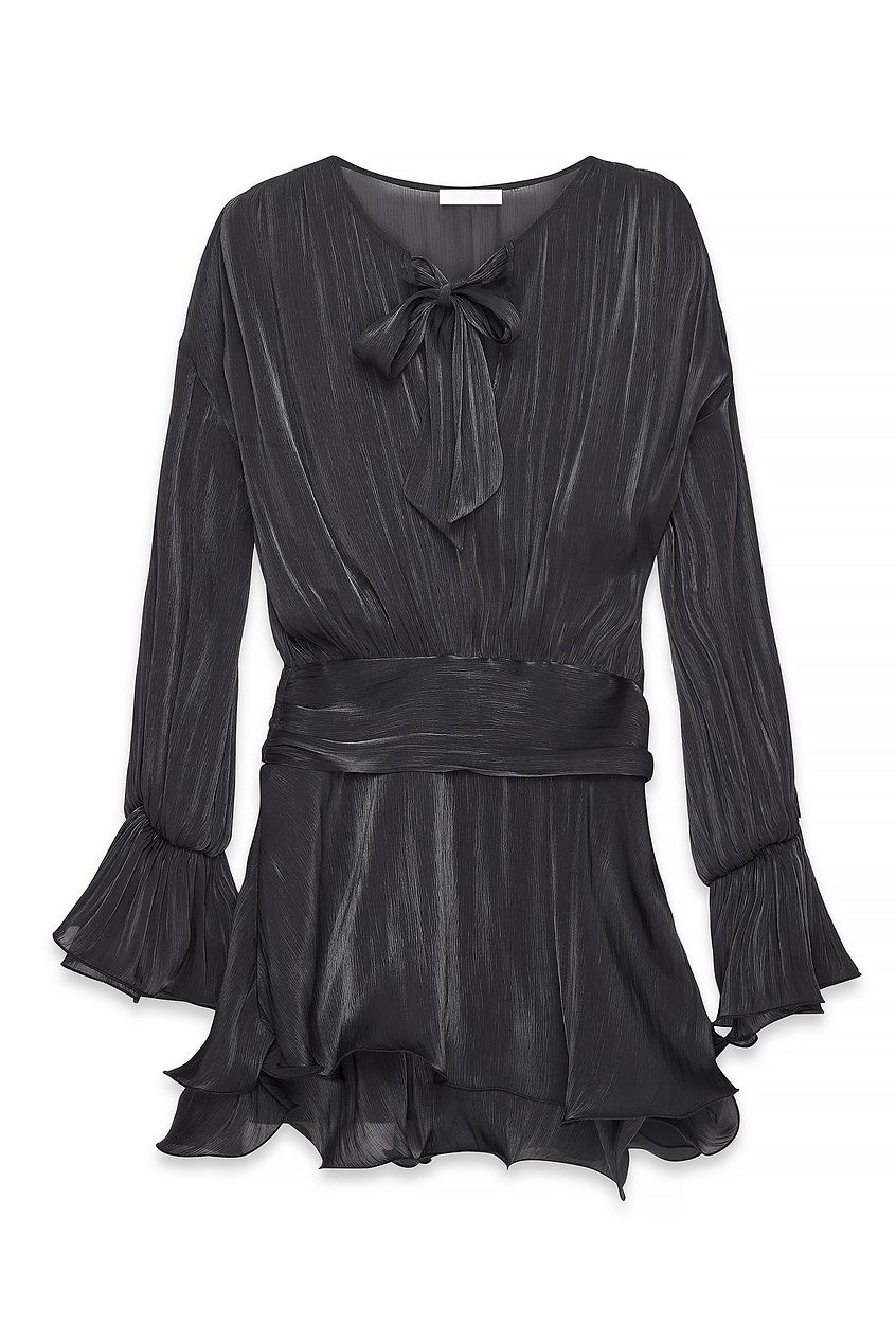 Na-kd Ruched Waist Ruffle Mini Dress