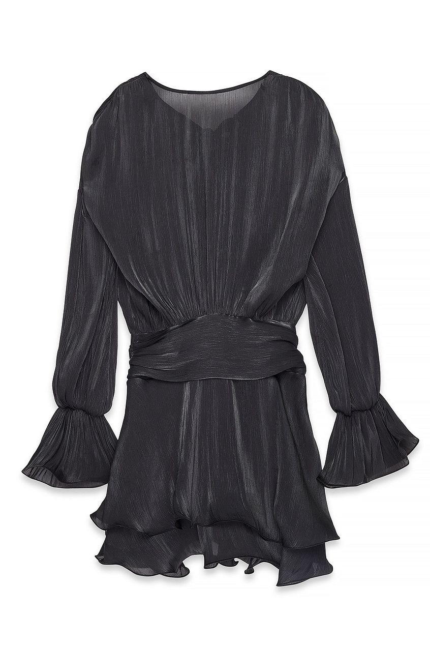 Na-kd Ruched Waist Ruffle Mini Dress