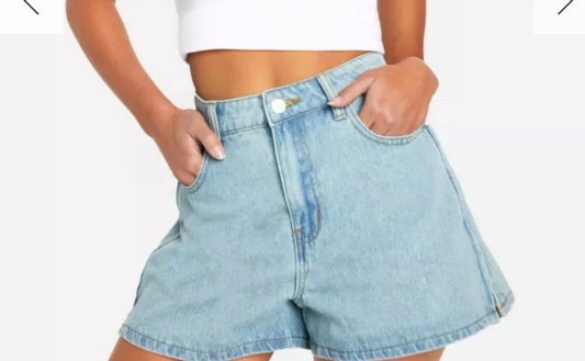 Boohoo Zip Hem Detail Vintage Wash Denim Shorts Vintage Wash