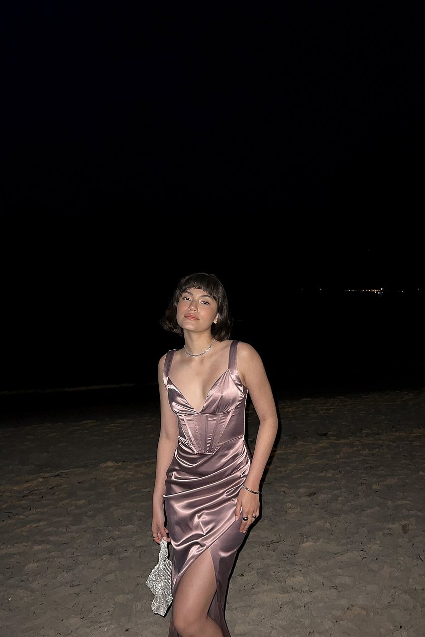 Satin Corset Maxi Dress