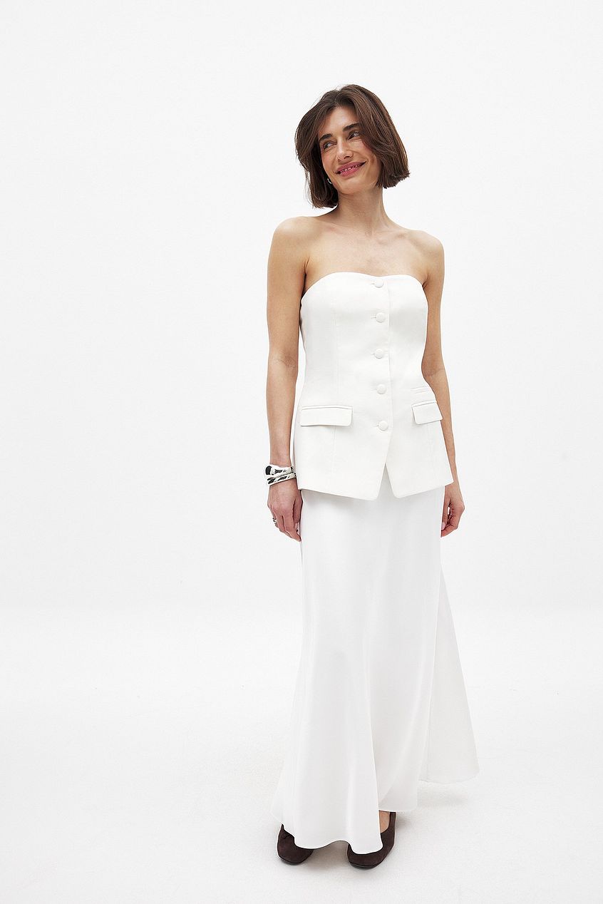 Mid Waist Maxi Satin Skirt