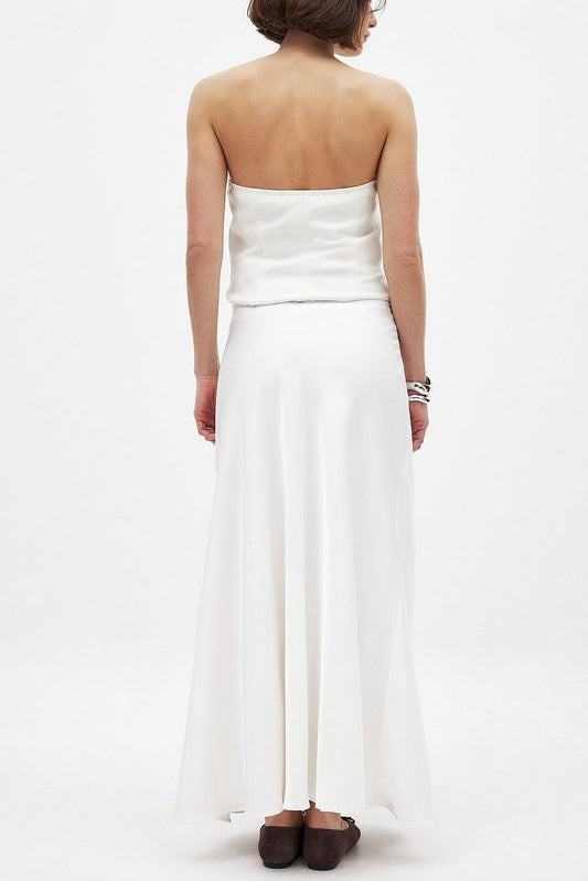 Mid Waist Maxi Satin Skirt