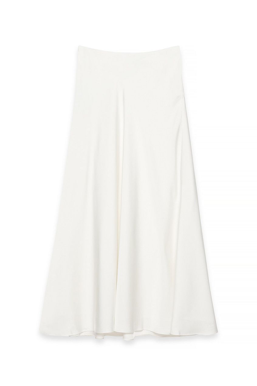 Mid Waist Maxi Satin Skirt