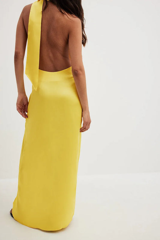 Satin Scarf Maxi Dress