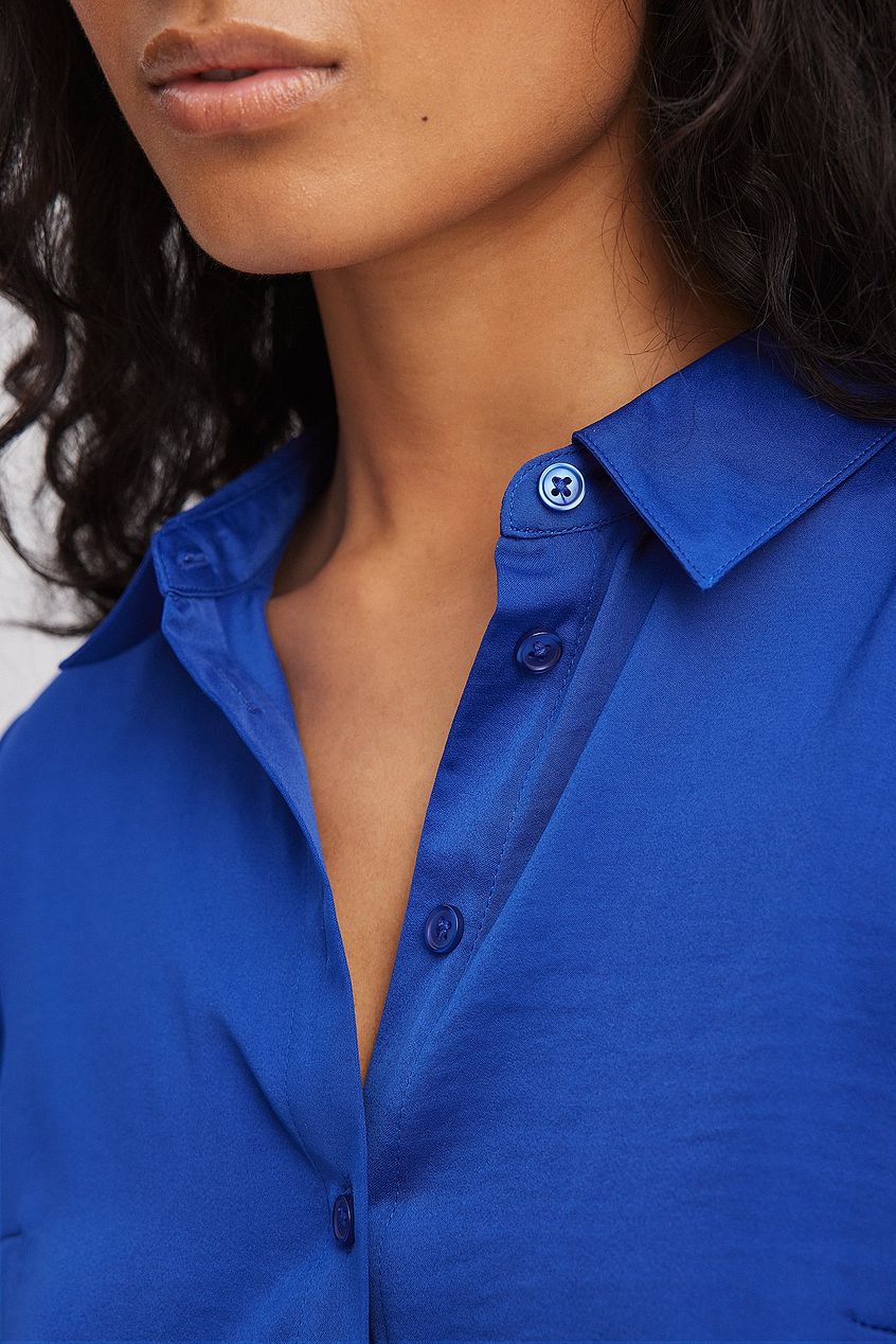 Satin Shirt Mini Dress