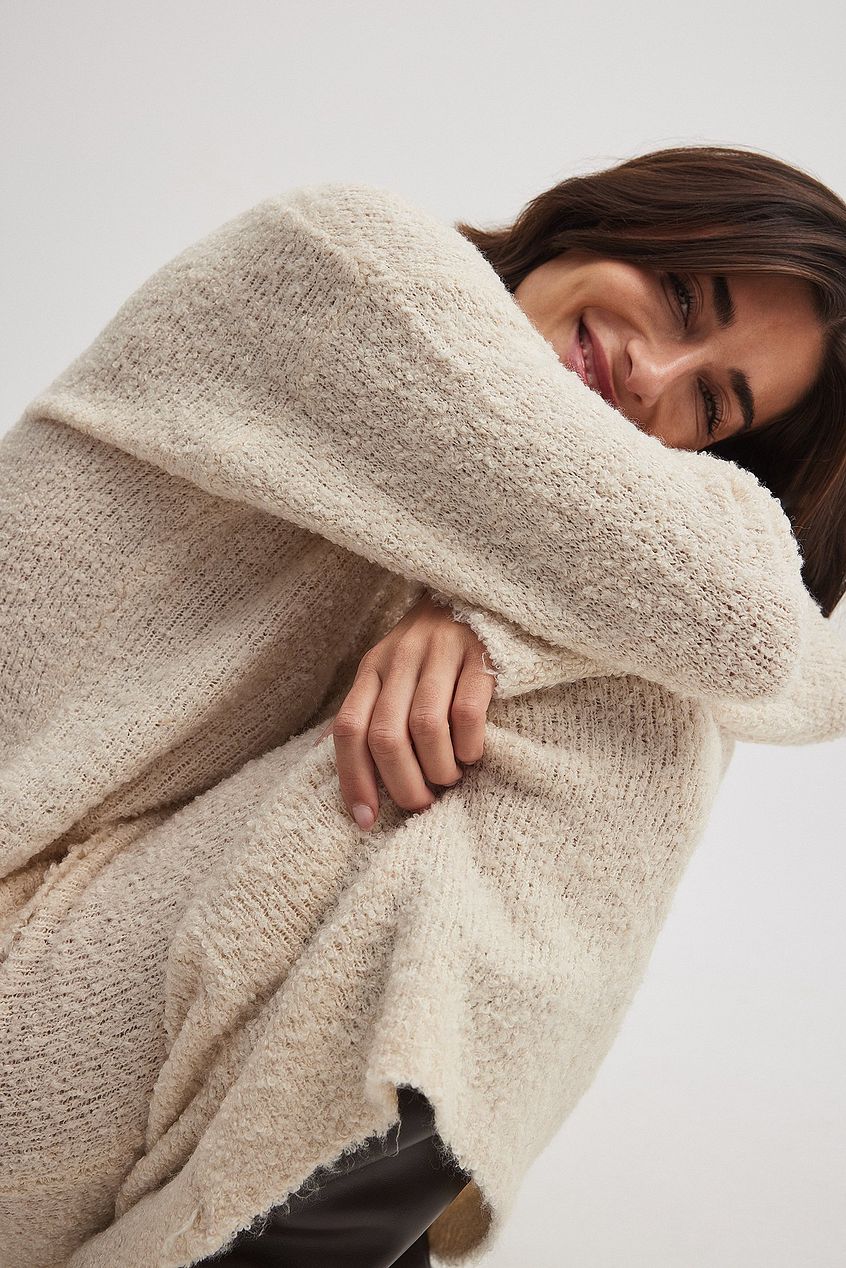 Scoop Neck Knitted Sweater