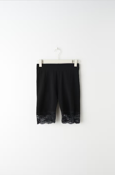 Basic Biker Lace Black Shorts