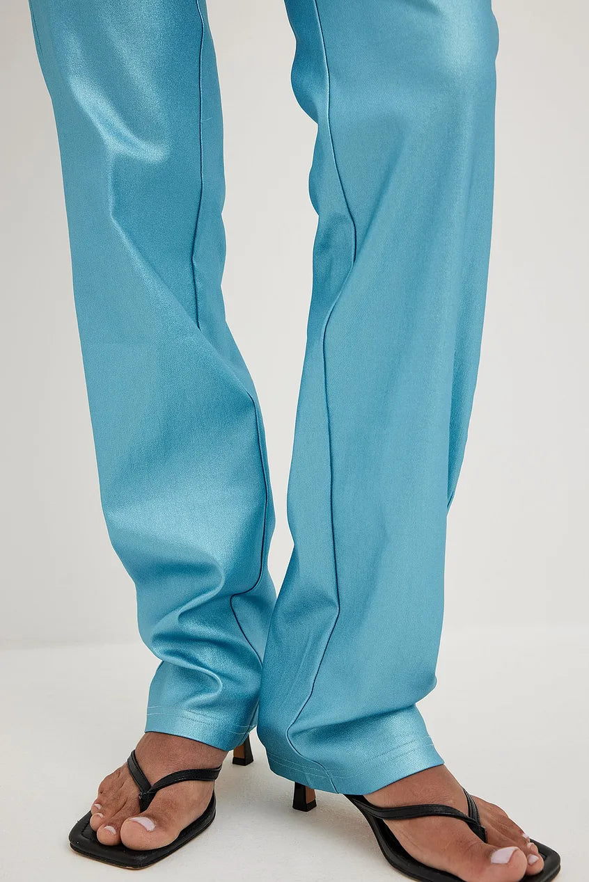 Shiny Mid Waist Trousers