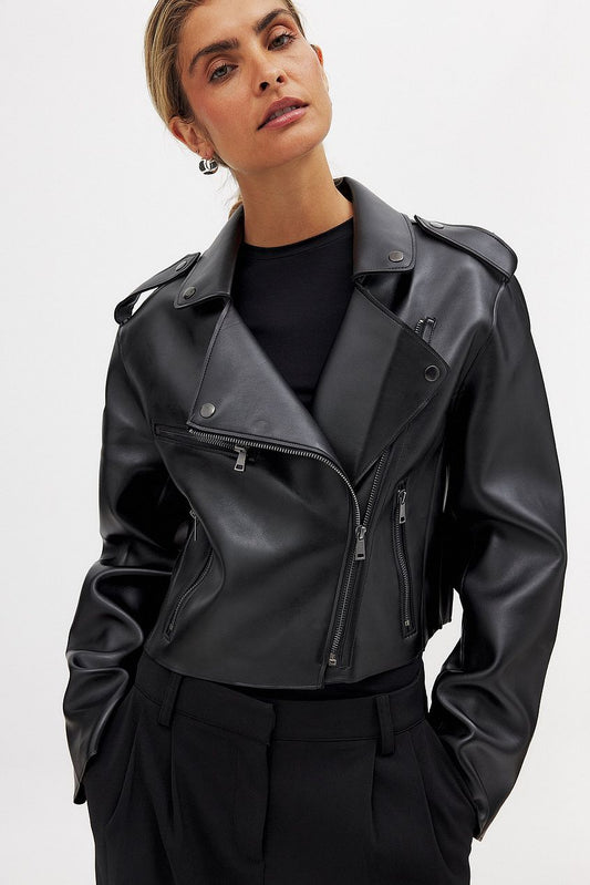 Short Biker PU Jacket