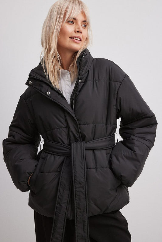 Short Padded Belted Jacket