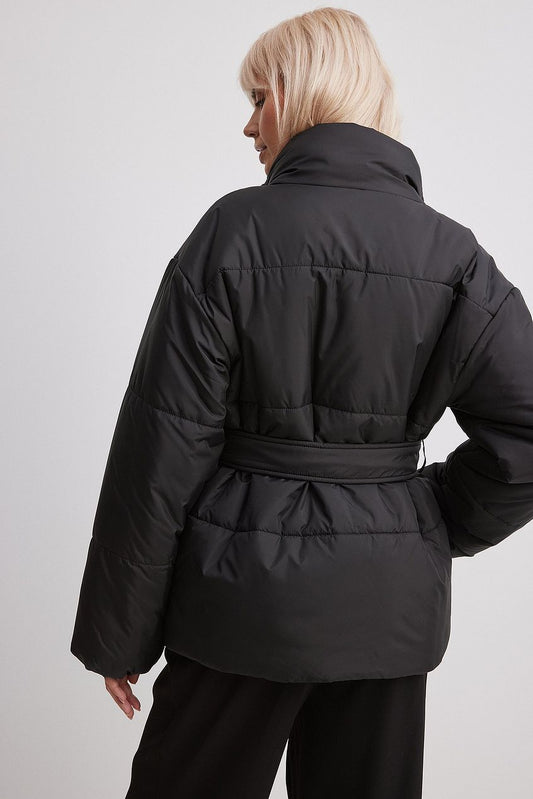 Short Padded Belted Jacket