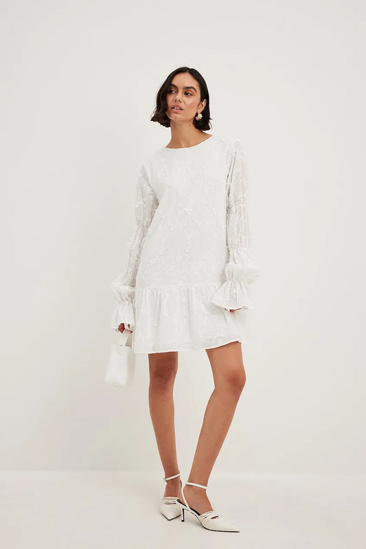 Sleeve Detail Deep Back Dress