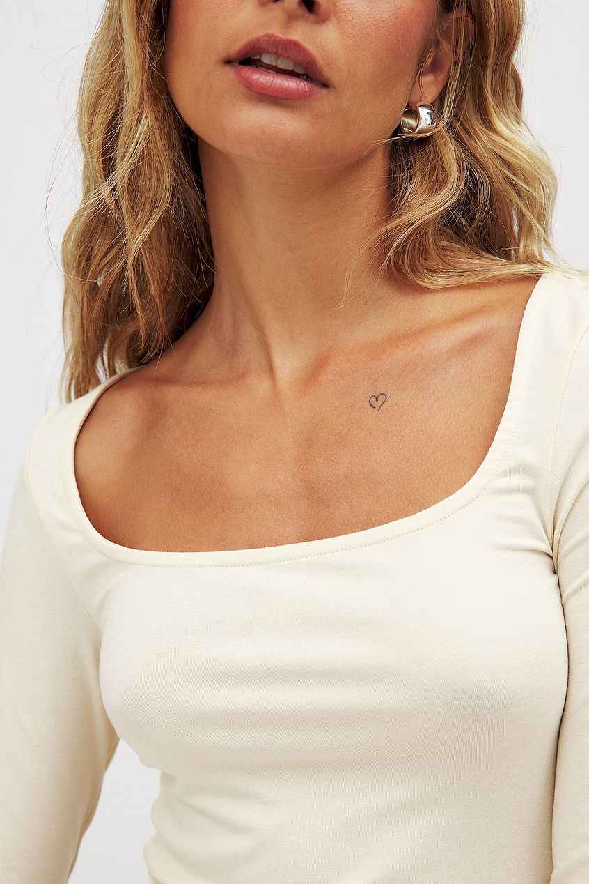 Na-kd - Soft Line Scoop Neck Long Sleeve Top
