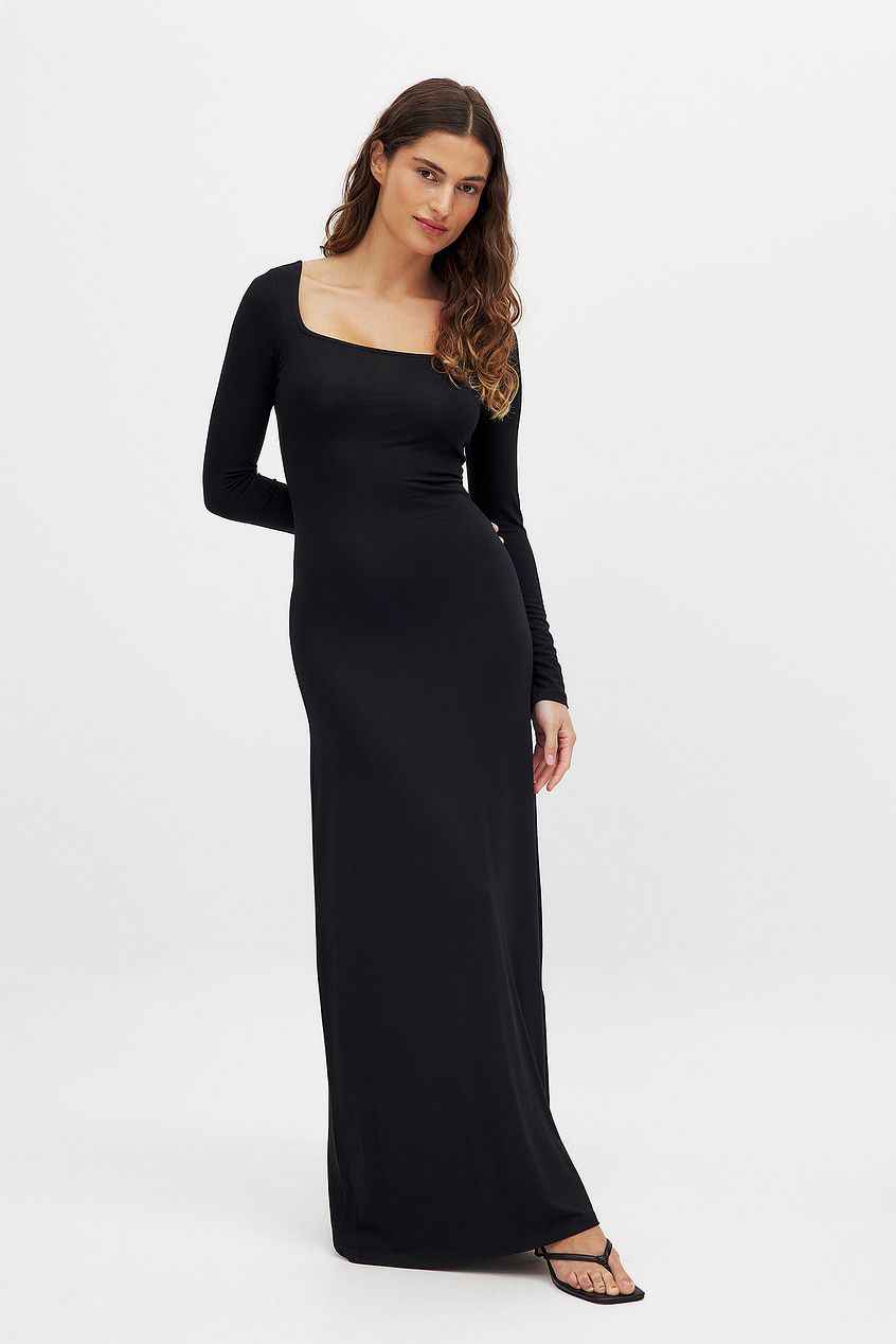 Na-kd Soft Line Scoop Neck Maxi Dress