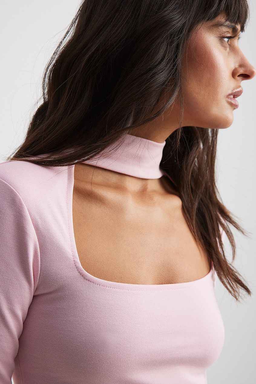 Na-kd - Square Neck Choker Detail Top