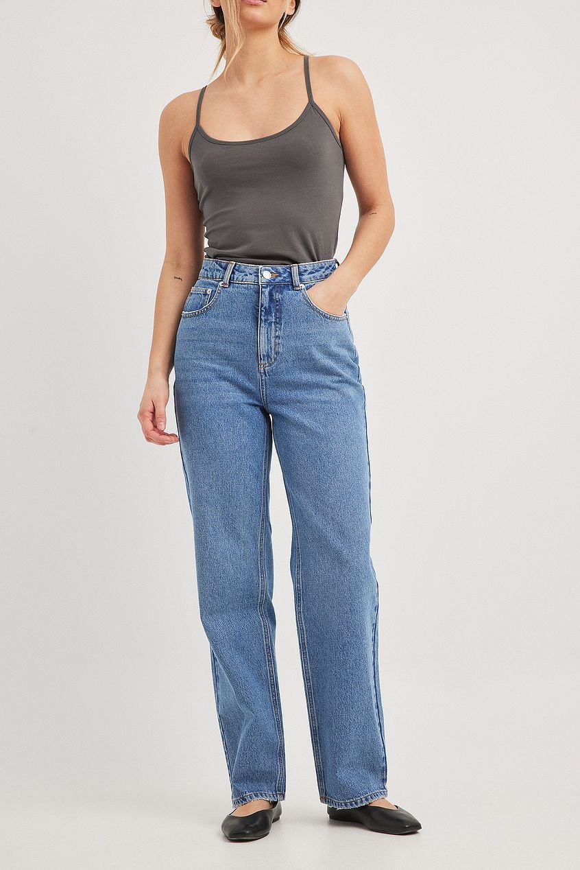 Straight High Waist Ankle Jeans
