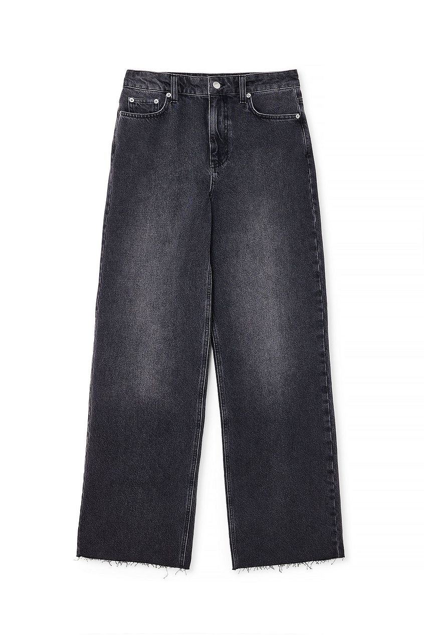 Straight High Waist Back Detail Denim