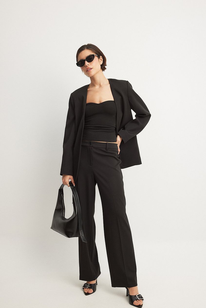 Straight Low Waist Suit Pants