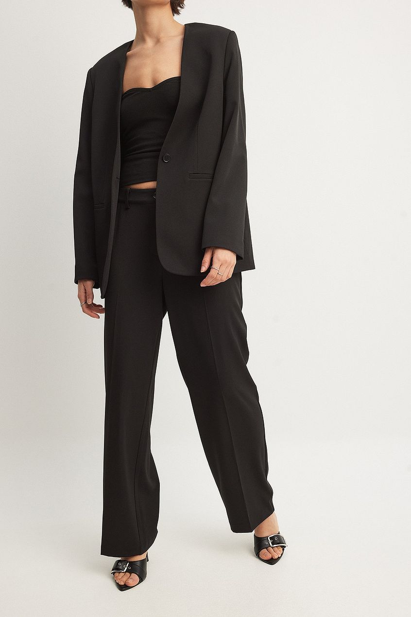 Straight Low Waist Suit Pants