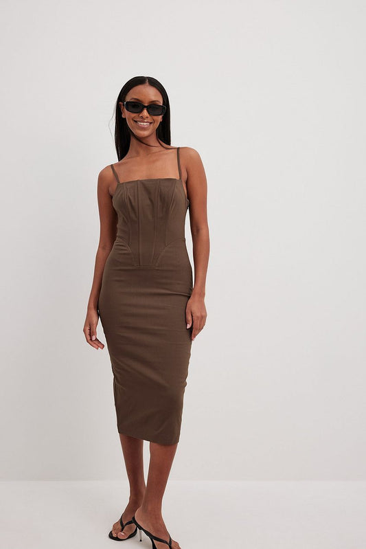 Strap Corset Midi Dress
