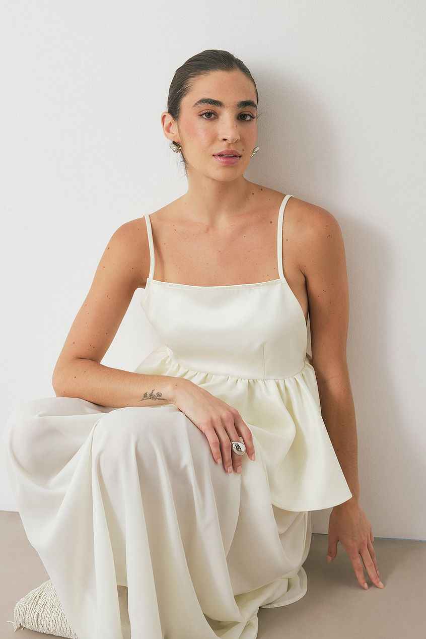Na-kd Strap Open Back Peplum Top