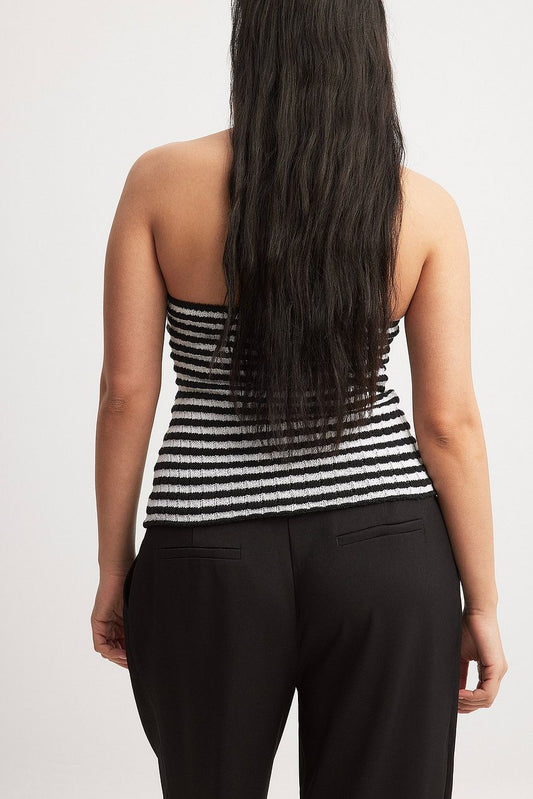 Striped Twist Detailed Tube Top