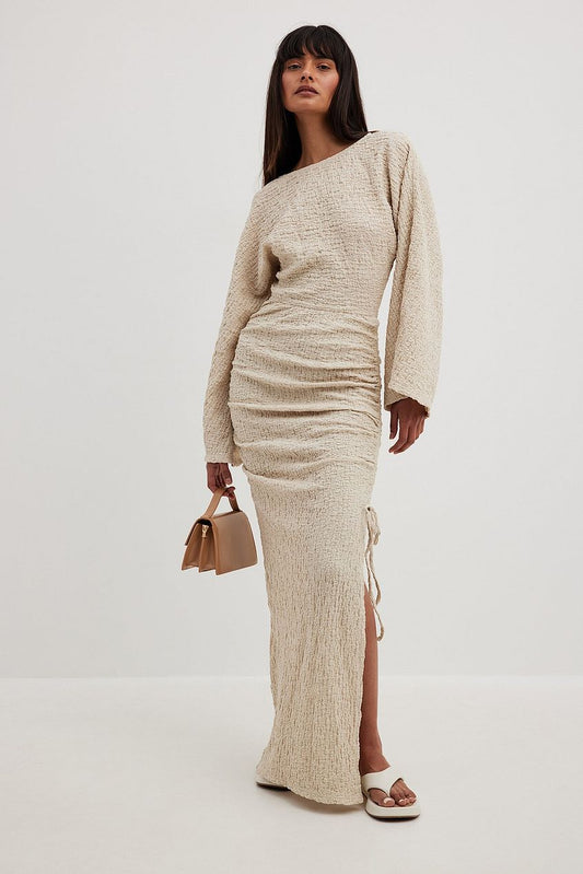Structured Drawstrings Maxi Dress