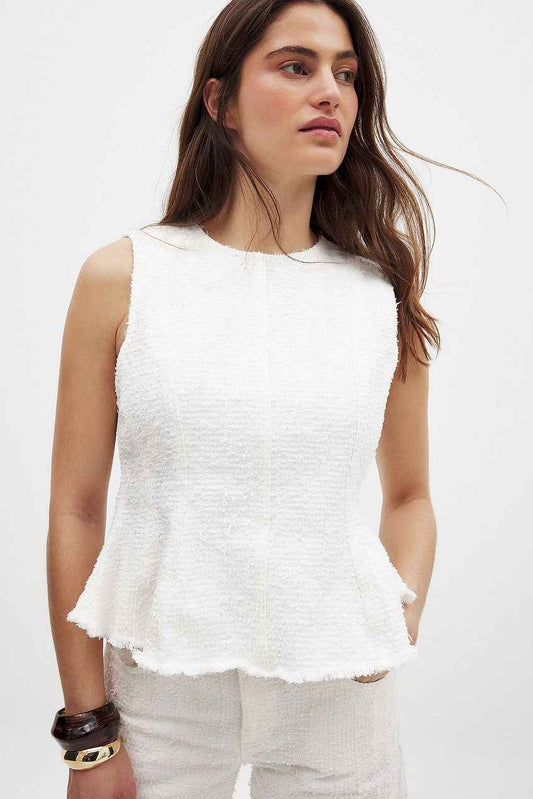 Na-kd Structured Detail Denim Top