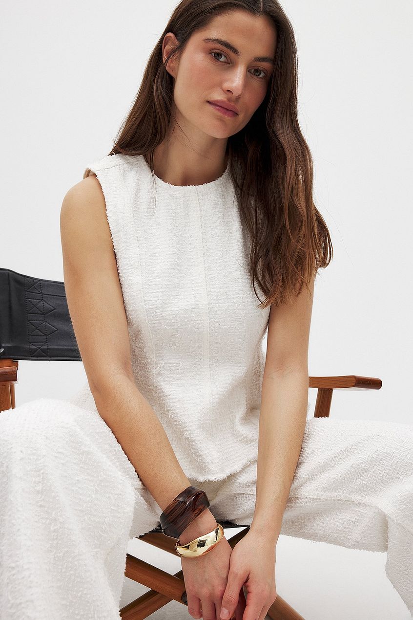 Na-kd Structured Detail Denim Top