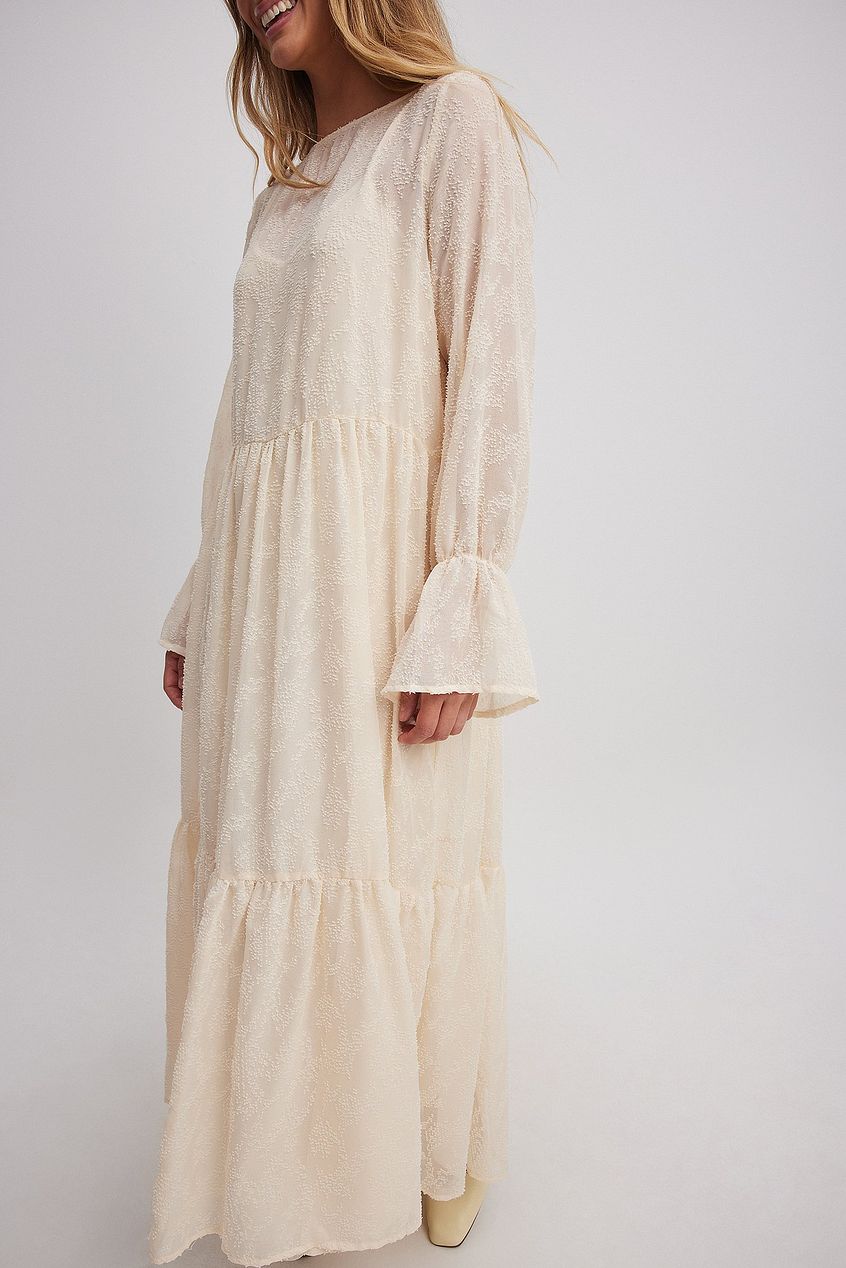 Structured Dot Flowy Dress