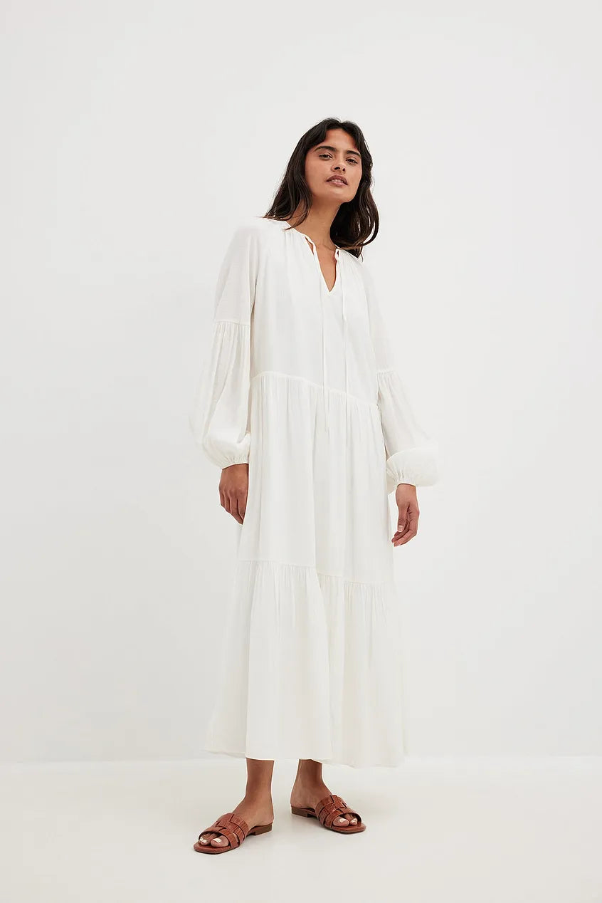 Structured Flowy Maxi Dress