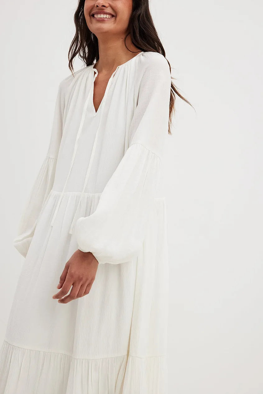Structured Flowy Maxi Dress