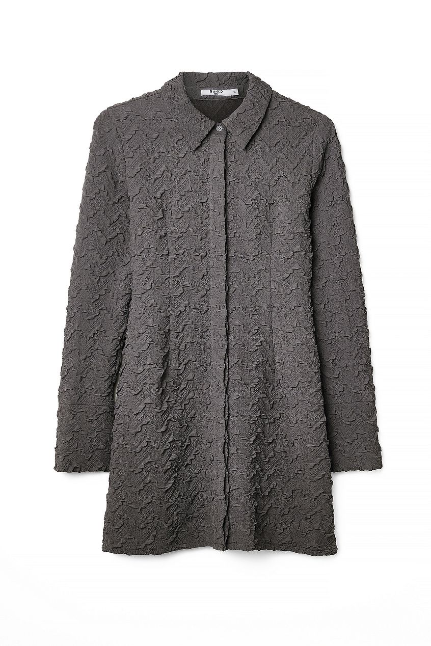 Structured LS Mini Shirt Dress