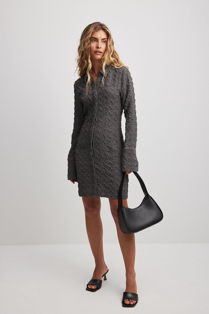 Structured LS Mini Shirt Dress