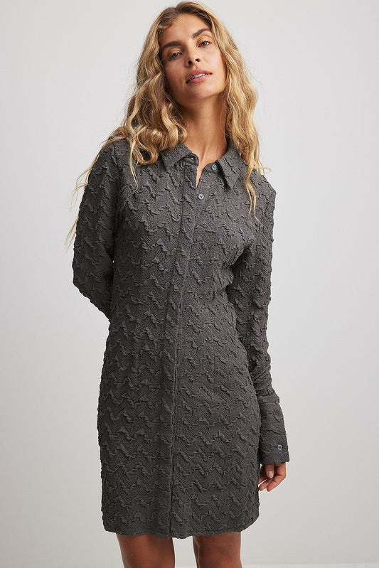 Structured LS Mini Shirt Dress