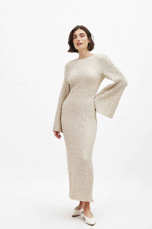 Na-kd Structured Open Back Midi Dress