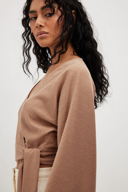 Structured Wrap Front Blouse