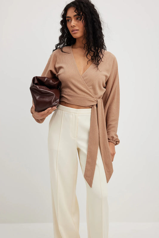 Structured Wrap Front Blouse