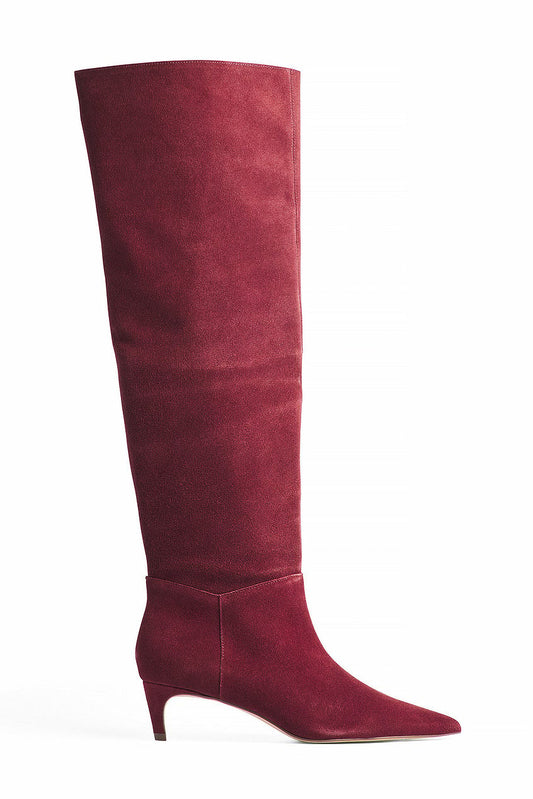 Suede Kitten Heel Boots