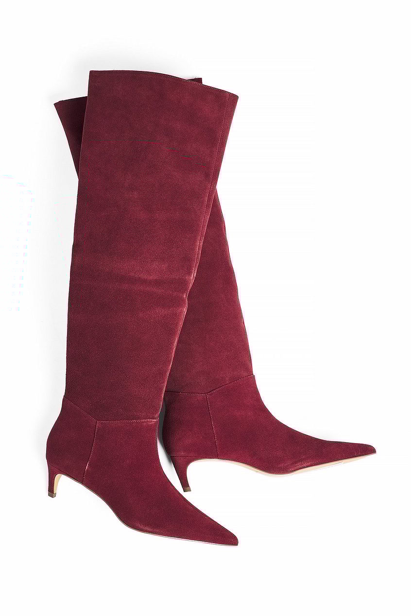 Suede Kitten Heel Boots